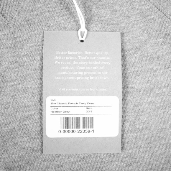 Everlane Womens Gray Crew Neck Sweatshirt Size XXS Pullover Athletic Active - Picture 6 of 10